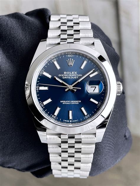 rolex oyster perpetual datejust blue 2022|2021 rolex datejust 41 mm.